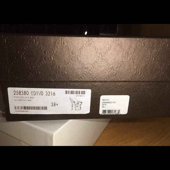 GUCCI NWT Olive Green Python Platform Wood Clogs Very Rare 💕NEW IN BOX - Picture 7 of 10